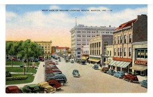 IN - Marion. West Side of Square looking South circa 1940's