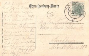 A069 Austria 1907 Innsbruck Maria Theresienstrasse Street Tram Mountain postcard