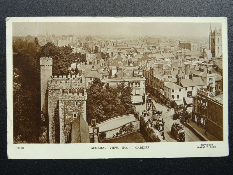 Wales CARDIFF Castle St. & Duke St General View c1912 RP Postcard by Ernest Bush