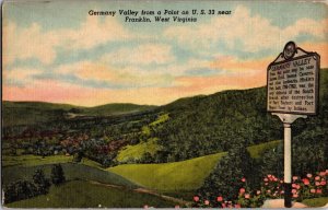 Germany Valley from US 33, Near Franklin WV Vintage Postcard L57