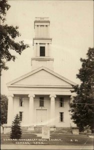 Somers Connecticut CT Congregational Church Real Photo Vintage Postcard