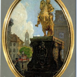 c1910 Dresden, Germany Gotthardt Kuehl Denkmal August des Starken Oil 4x6 PC M21