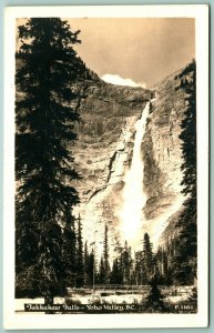 RPPC Takkakaw Falls Yoho Valley British Columbia Canada UNP Postcard F12