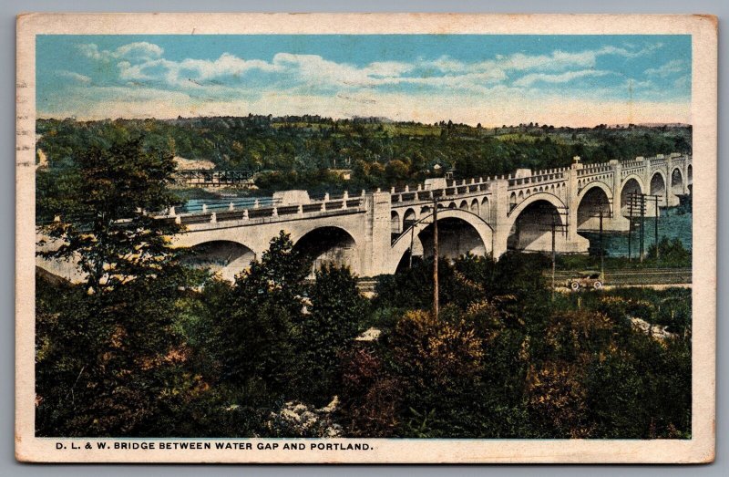 1924 D.L.& W. Bridge Between Water Gap And Portland Pennsylvania Posted Postcard