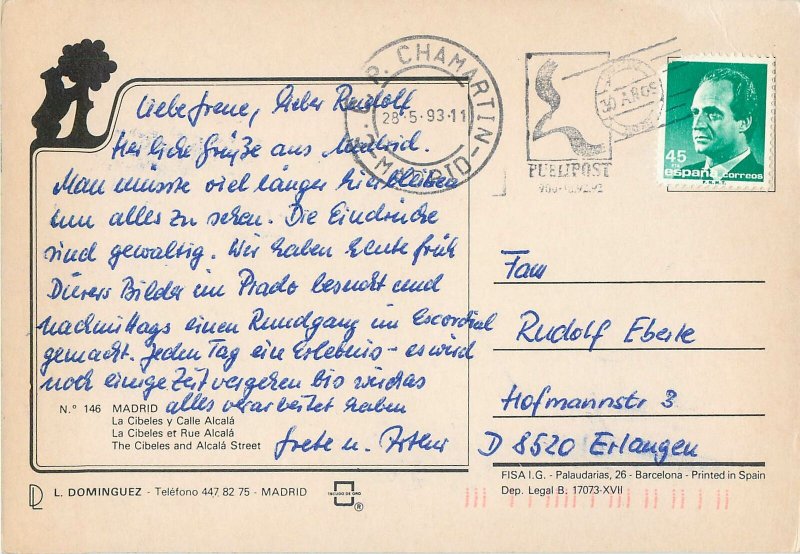 Postcard Spain Madrid city view