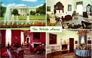The White House South Front Multiview Interior Washington DC Postcard VTG UNP  