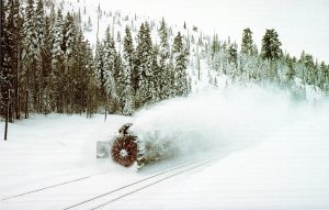 Southern Pacific's Espee Snow Plow at Yuba Pass, California in 1993  Pos...