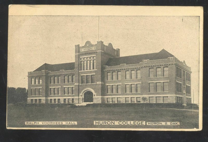 HURON SOUTH DAKOTA SD HURON COLLEGE RALPH VOORHEES HALL VINTAGE POSTCARD