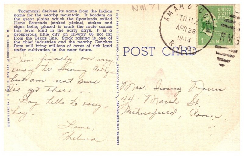 Greetings from  LARGE LETTER  Tucumcari New Mexico