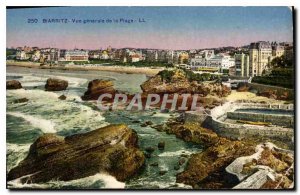 Old Postcard Biarritz General view of the Beach