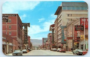CASPER, WY Wyoming ~ CENTER STREET SCENE  Natrona County c1950s Cars Postcard