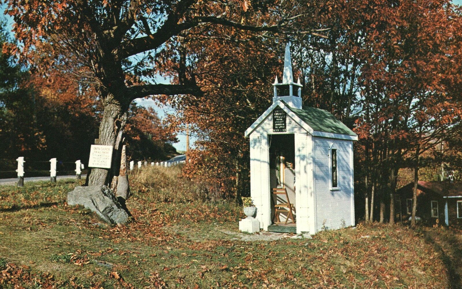 Vintage Postcard 1919 View of Smallest Church in the World Wiscasset