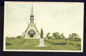 Grand Pre, N.S./Nova Scotia, Canada Postcard, Memorial Church & Monument