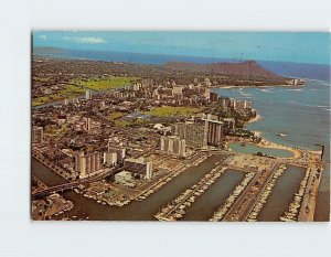 Postcard Waikiki as seen from the air, Honolulu, Hawaii