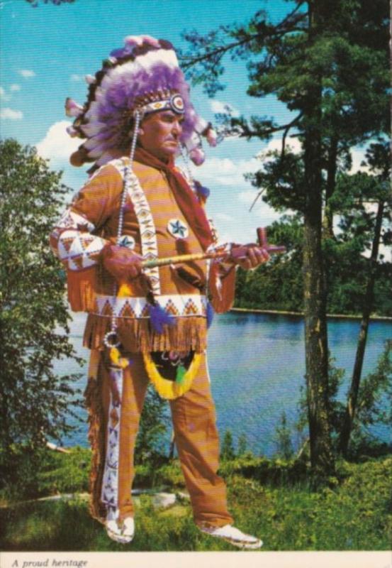 Canadian Indian Chief In Traditional Dress