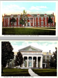 2~ca1920's Postcards Maryville TN Tennessee MARYVILLE COLLEGE Thaw~Pearsons Hall