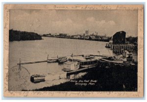 1920 Along The Red River Winnipeg Manitoba Canada Antique Posted Postcard