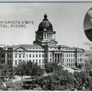 c1950s Pierre SD State Capitol RPPC Ralph Herseth Governor Miller Pix Photo A199