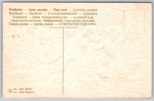 K26/ Easter Postcard Holiday Greetings c1910 Gold-Lined Child Sheep 178
