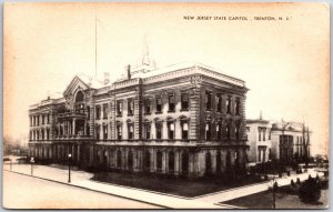 Trenton New Jersey NJ, State Capitol Building, Street Corner, Vintage Postcard