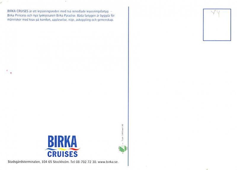 Birka Cruises Birka Line Ship Unused 