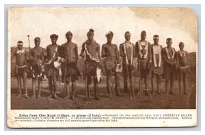 Zulus from One Kraal Village South Africa American Missionary UNP DB Postcard U1