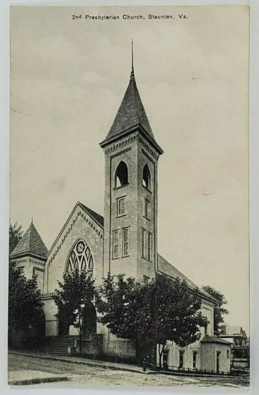 Staunton Virginia 2nd Presbyterian Church 1909 to Guilford Maine Postcard S4