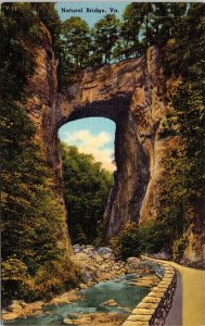 Natural Bridge Virginia VA Wonders World Linen Postcard VTG UNP Vintage Unused  