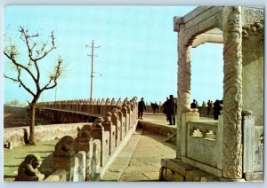 China Postcard Scene in Lukow Bridge Hopei c1950's Vintage Unposted