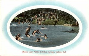 Vallejo California CA White Sulphur Springs Mirror Lake Swimming c1910 Postcard