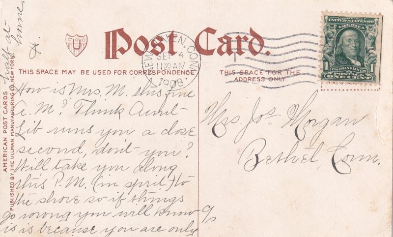 New Haven CT The Town Pump Conneticut 1908 Postcard E26