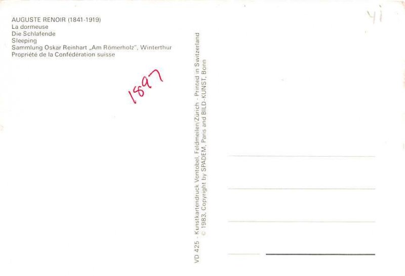 Sleeping, Auguste Renoir 