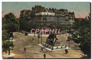 Old Postcard Paris Place Denfert Rochereau and the Lion of Belfort