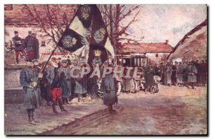 Postcard Old Army Flag German Vassincourt Mussey