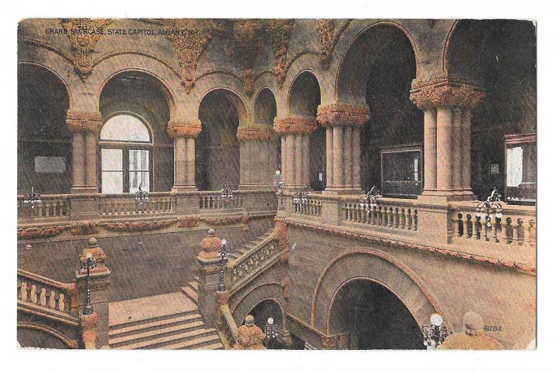 Albany NY Grand Staircase State Capitol Vtg 1911 Postcard