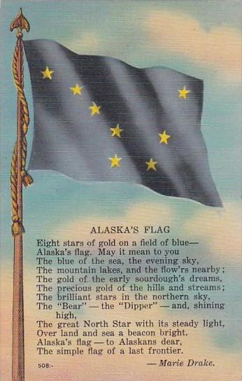 Alaska Alaska's Flag and Poem By Marie Drake