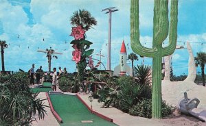 Panama City Beach FL Goofy Golf Miniature Golf & Polaris Missile Postcard