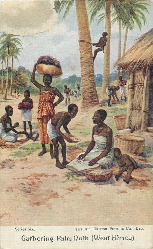 Lot 5 postcards GHANA Gold Coast native village ethnic life