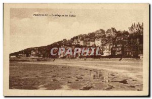 Old Postcard The Trouville Beach and Villas