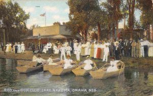 Rod & Gun Club Boats Lake Nakoma Omaha Nebraska 1910 postcard