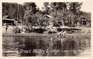 J77/ Cabin City Montana RPPC Postcard c1940-50s Trout Valley Lodge  14