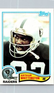 1982 Topps Football Card Arthur Whittington Oakland Raiders sk9039