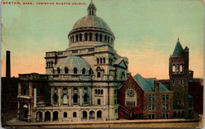 Vtg 1908 Christian Science Church Boston Massachusetts MA Edwardian Postcard