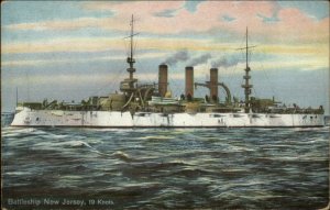 US Navy Battleship New Jersey 1914 Used Postcard