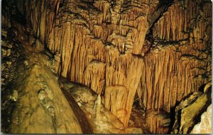 Cascades Rock Formation Dixie Caverns Interior Salem Mass Chrome Postcard 