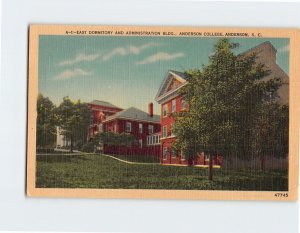 Postcard East Dormitory And Administration Bldg. Anderson College SC USA