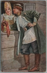 RUSSIAN ARTIST SOLOMKO PLEDGE of LOVE ANTIQUE POSTCARD