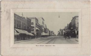 Wisconsin Wi Postcard 1911 OSHKOSH Main Street Fancy Border Stores