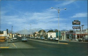 Las Cruces New Mexico NM Street Scene Motel 1950s-60s Postcard