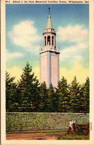 Vtg 1930s Alfred Dupont Memorial Carillon Tower Wilmington Delaware DE Postcard